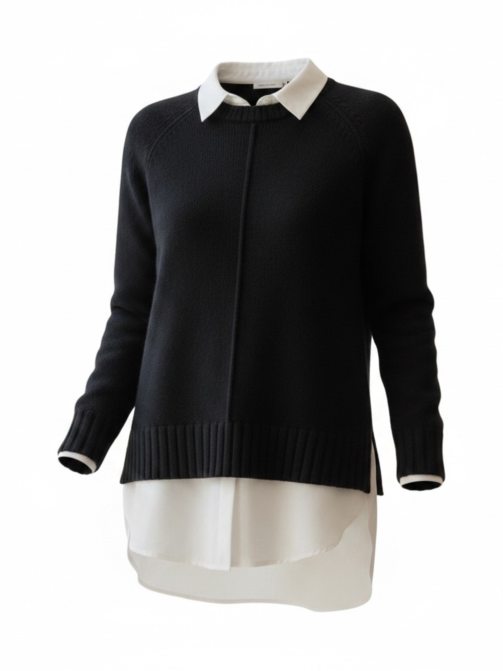 Ralph Lauren Black Sweater Layered Shirt Combo XS